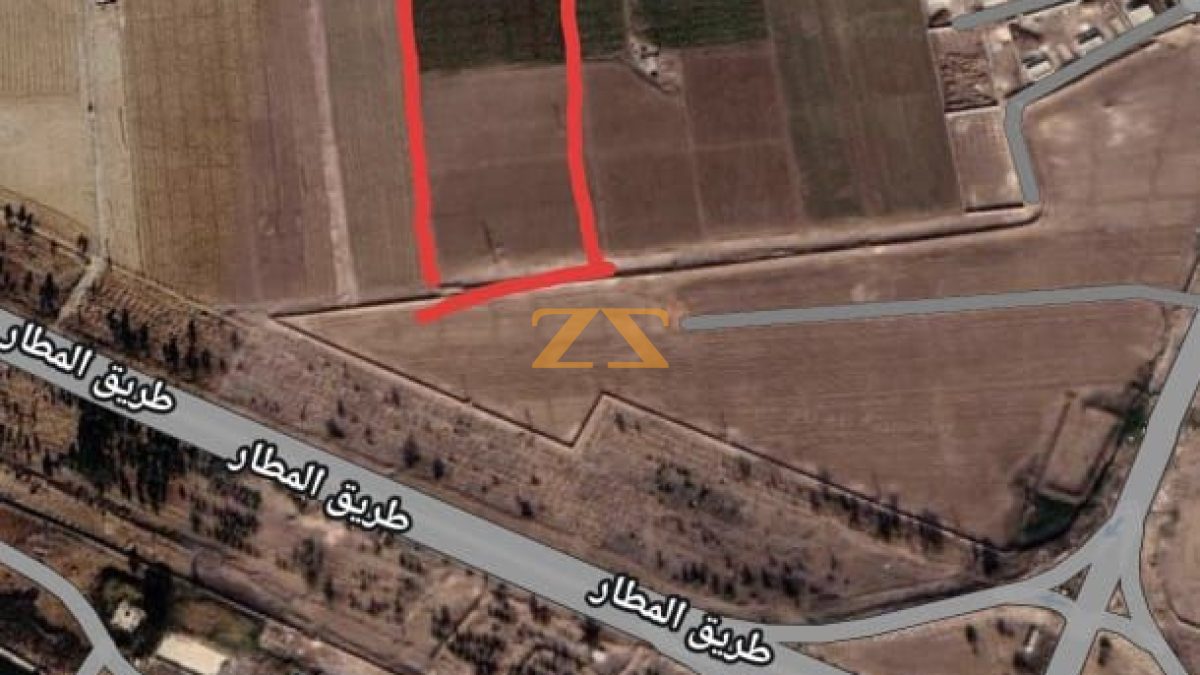 للبيع ارض على طريق المطار الجسر السابع